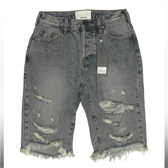 One Teaspoon Pants - NWT One Teaspoon Cut Off Truckers distressed denim jean shorts dark gray/black